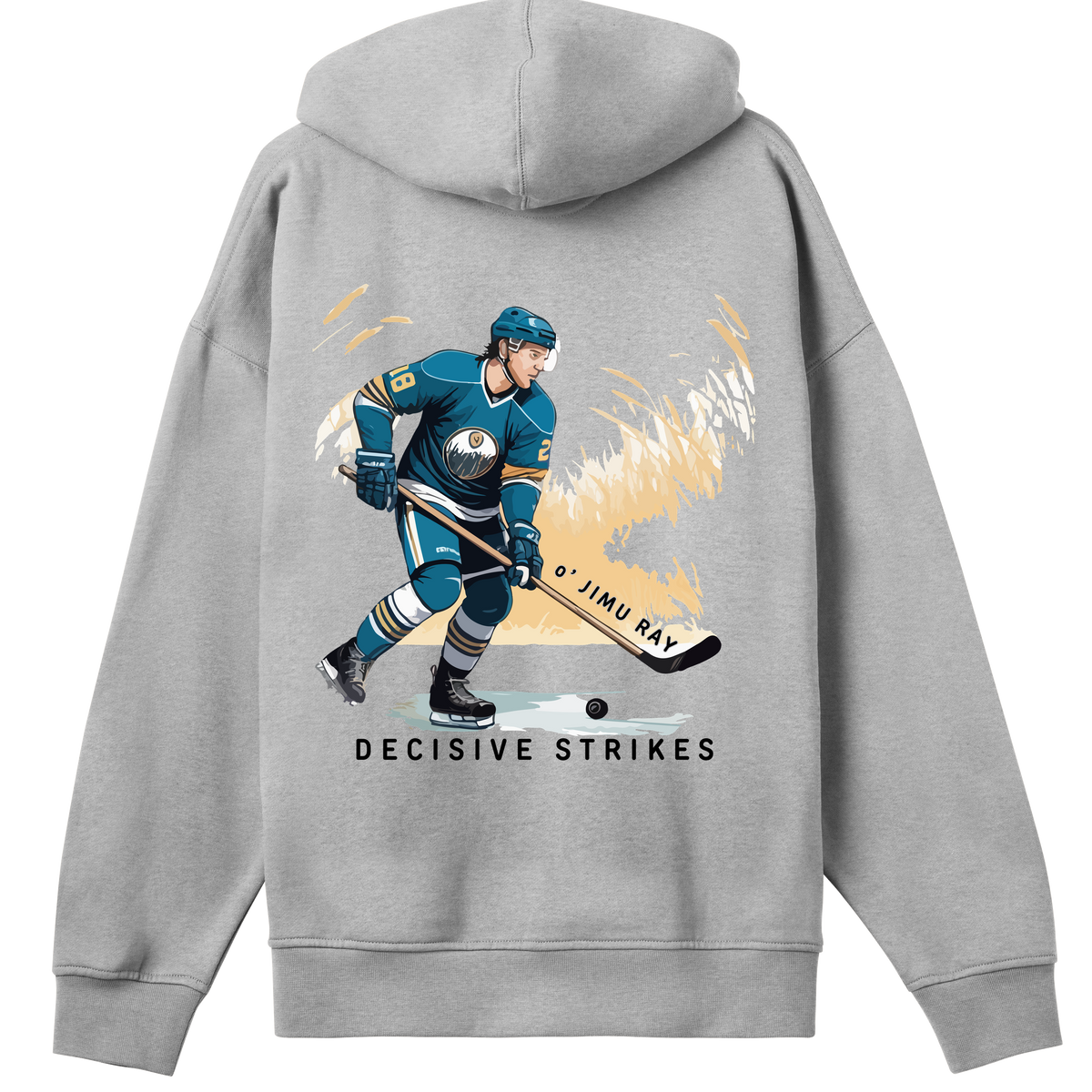 Ice Warrior - Bold Hockey-Inspired Boxy Hoodie - - Hoodies