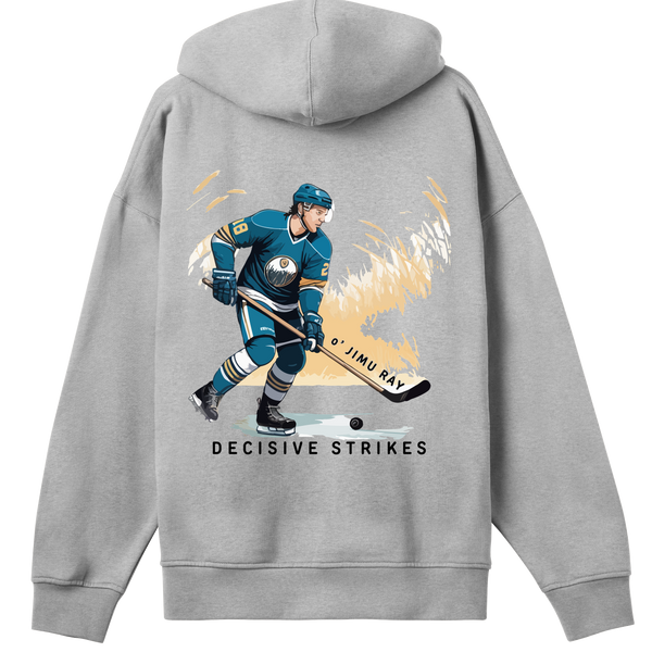 Ice Warrior - Bold Hockey-Inspired Boxy Hoodie - - Hoodies