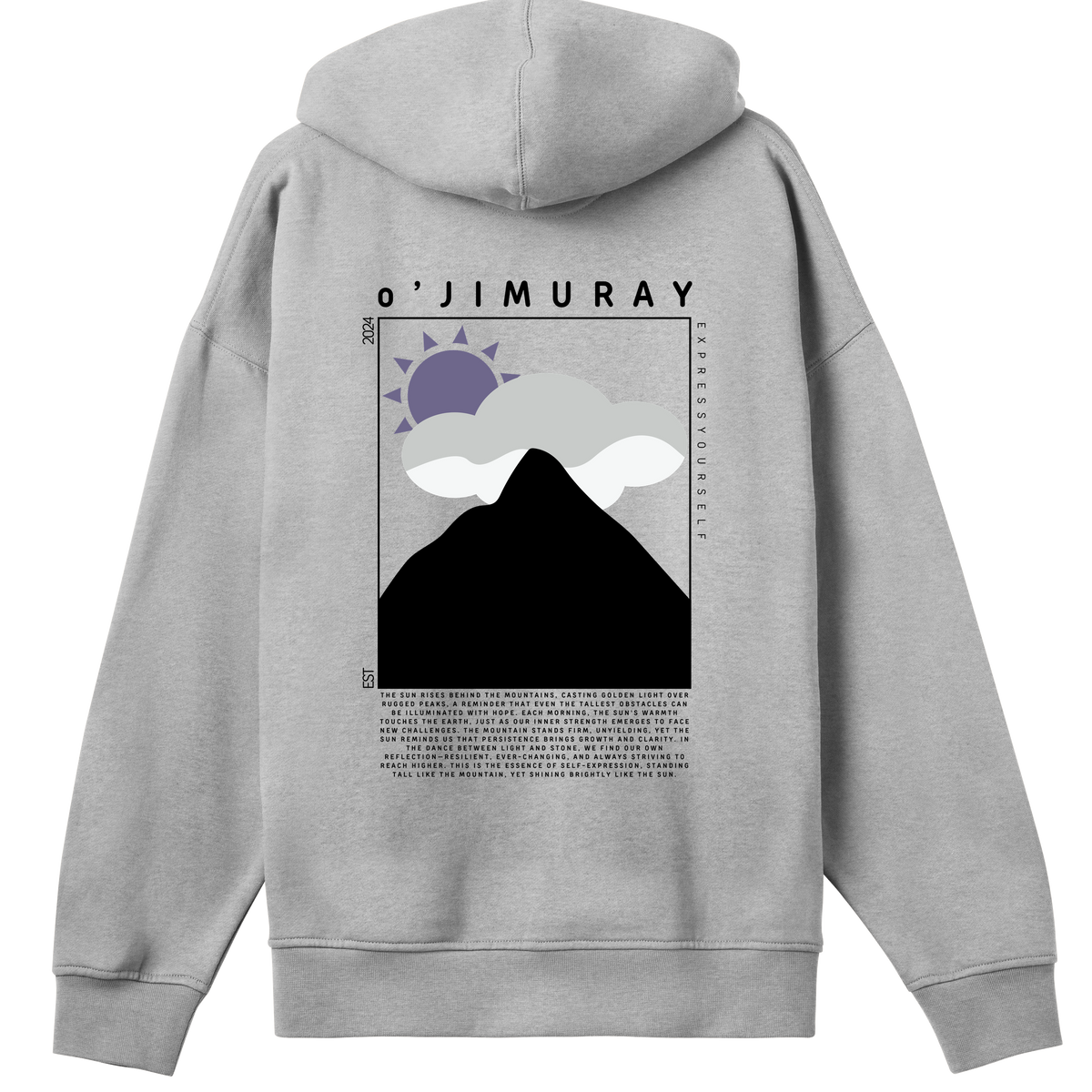 Sun & Cloud Boxy Hoodie - - Hoodies