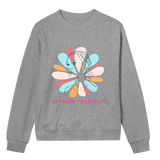 Expressive Petals - Stylish and Artistic Sweatshirt - Grey melange women - Sweatshirts