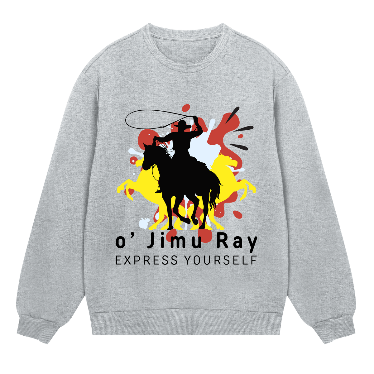 Ride into Style - Bold Cowboy Sweatshirt - Grey melange men - Sweatshirts