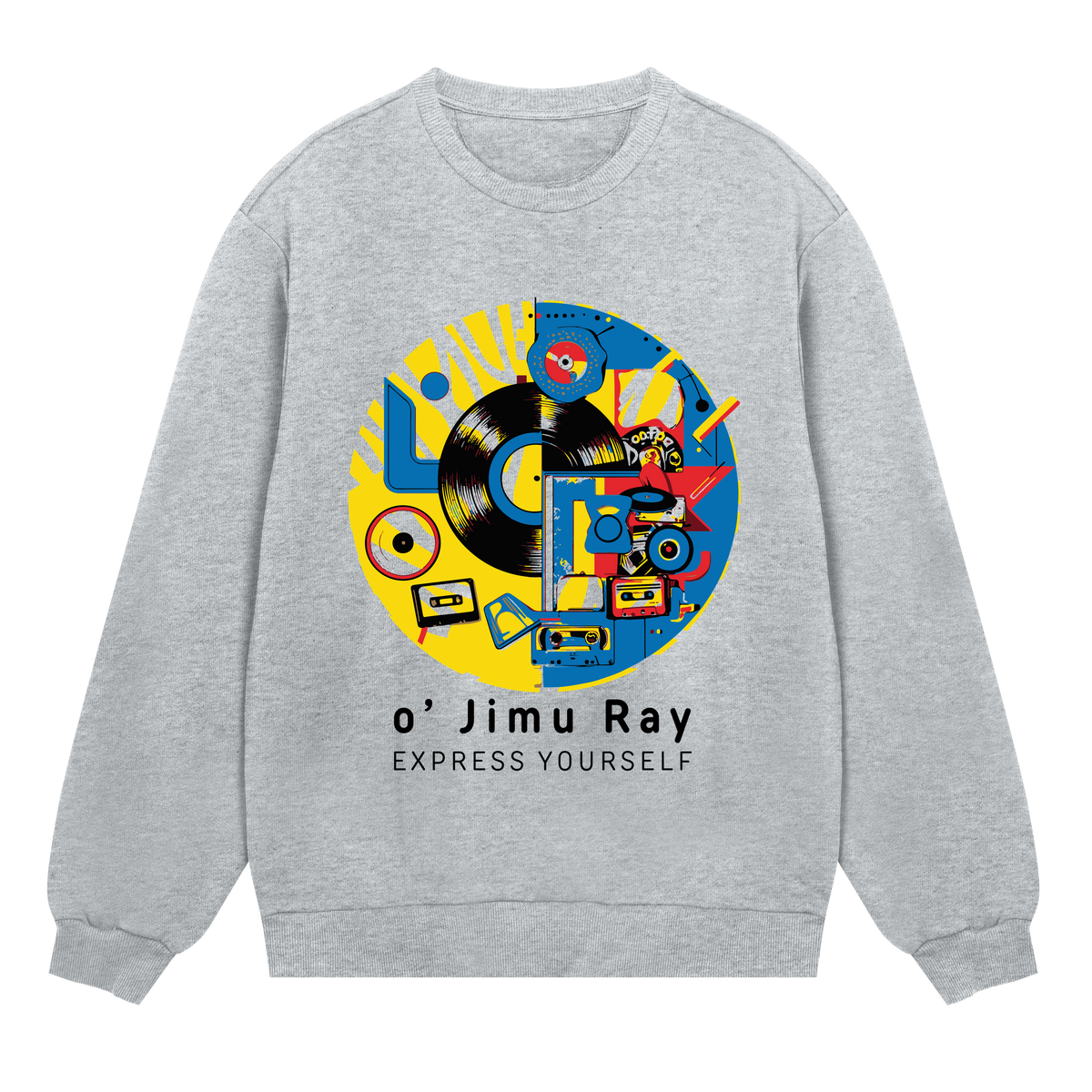 Music Memories - Bold Vinyl Design - Grey melange men - Sweatshirts