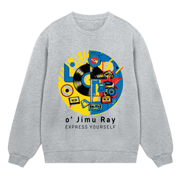 Music Memories - Bold Vinyl Design - Grey melange men - Sweatshirts