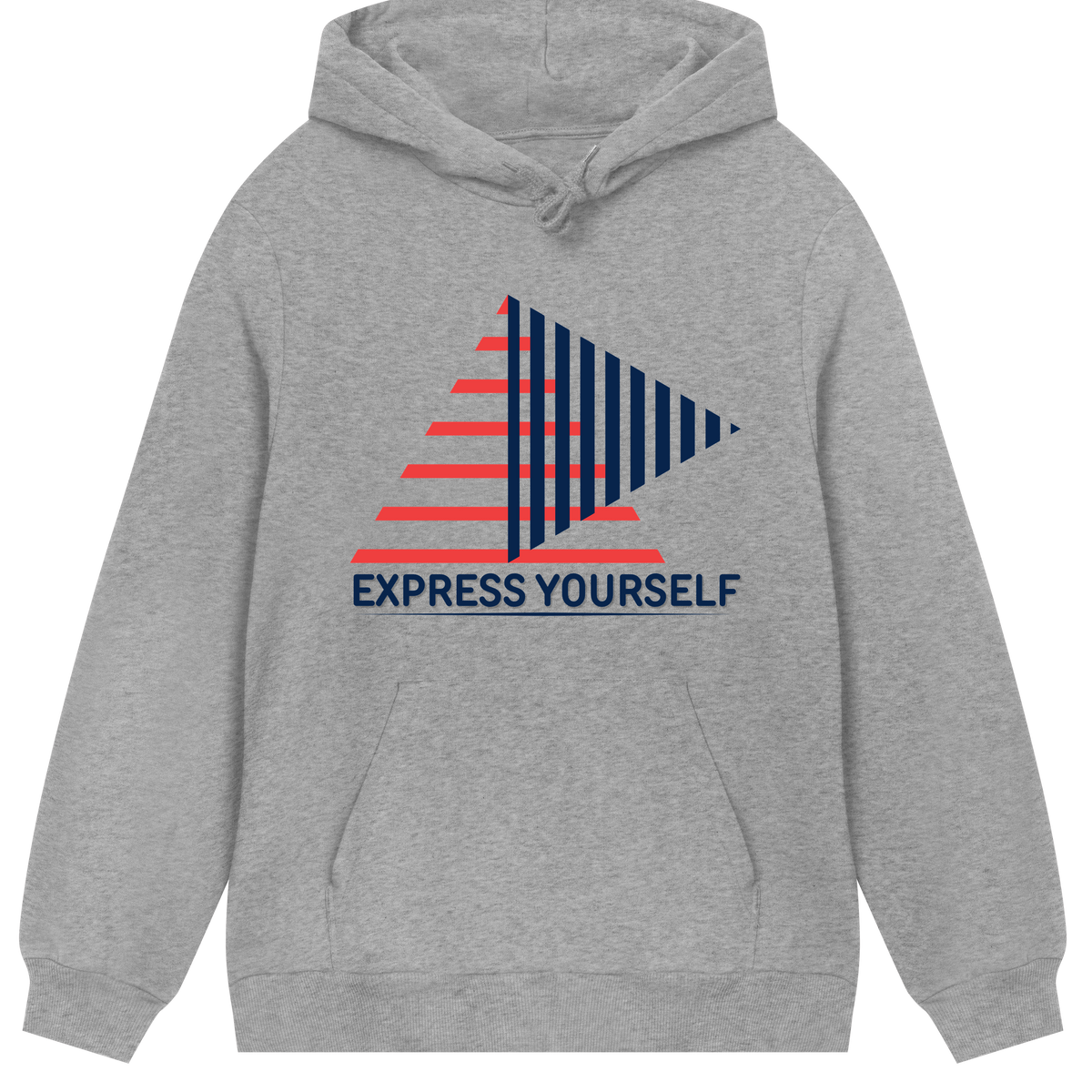 Bold Stripes - The Express Yourself Hoodie - Grey melange men - Hoodies