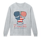 Patriotic Star - Cool Style o' Jimu Ray 4th July Special - Grey melange men - Long Sleeve T-shirts