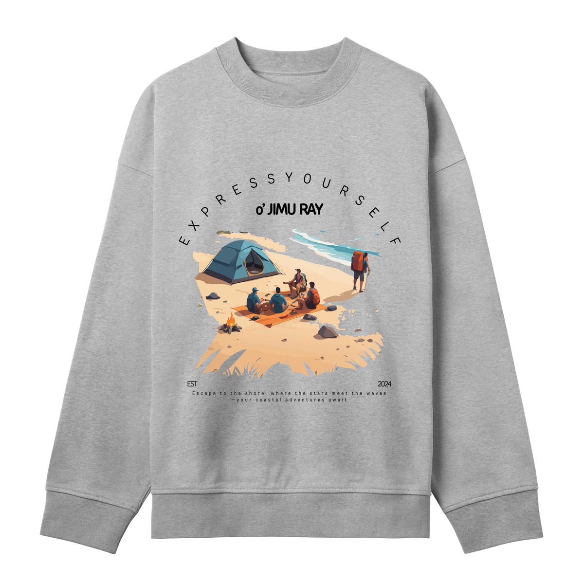 Camp Vibes - Express Yourself Outdoors - Grey melange men - Sweatshirts