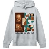 Nostalgic Chic - Tech-Inspired Hoodie - Grey melange women - Hoodies