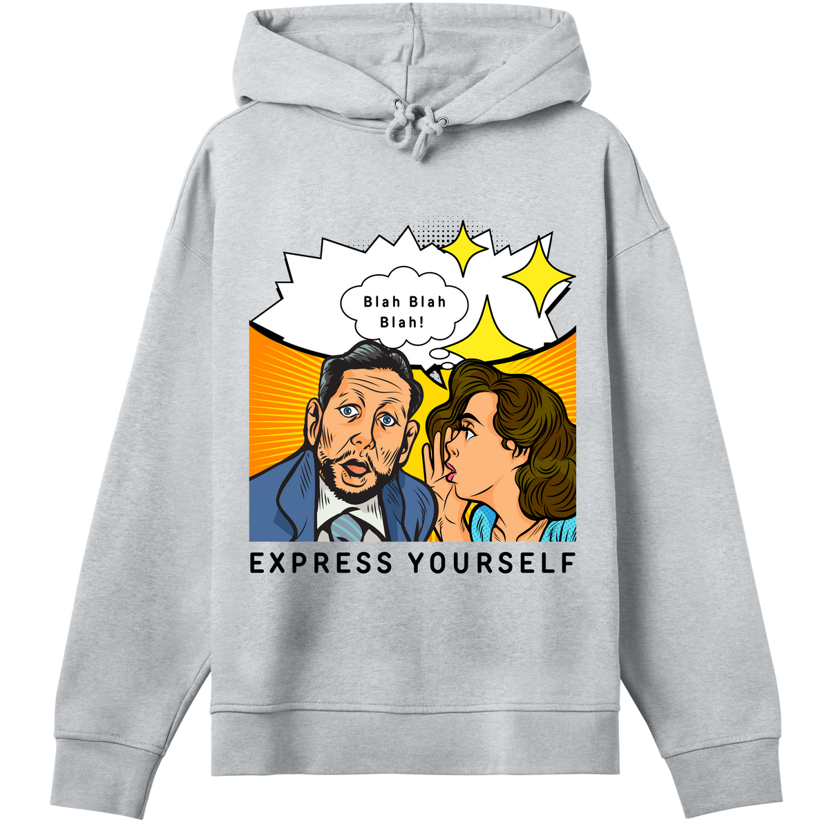 Express Yourself - Blah Blah Hoodie - Grey melange women - Hoodies