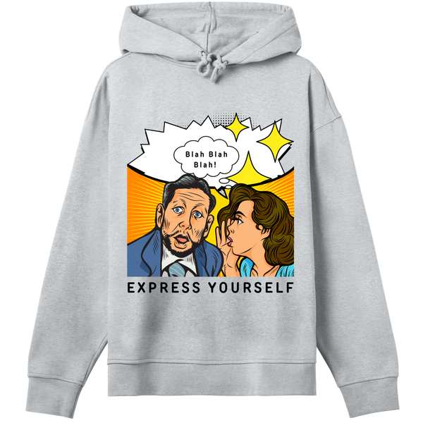 Express Yourself - Blah Blah Hoodie - Grey melange women - Hoodies