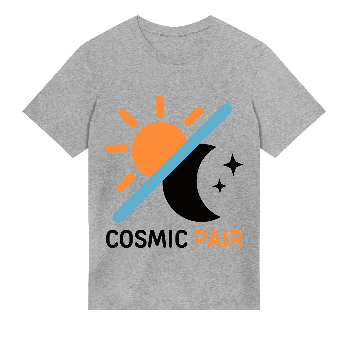 Cosmic Harmony - Sun and Moon T-Shirt - Grey melange men - T-shirts