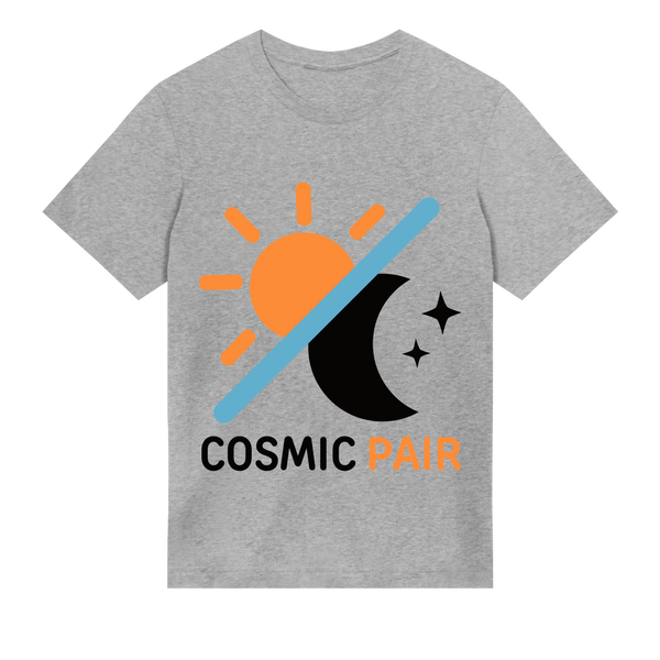 Cosmic Harmony - Sun and Moon T-Shirt - Grey melange men - T-shirts