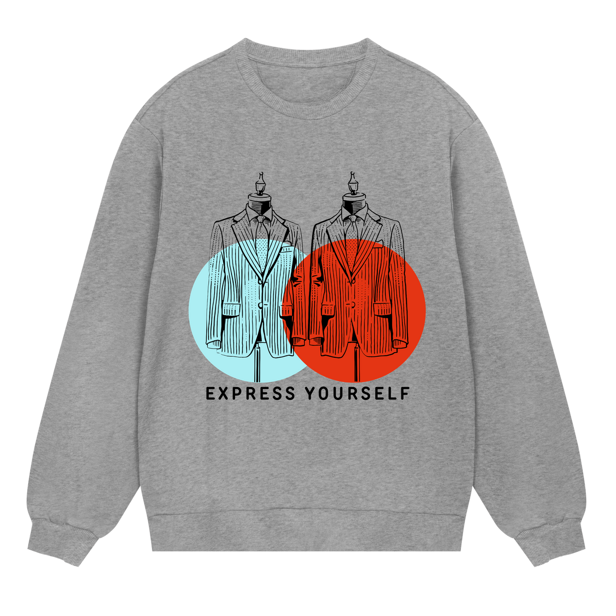 Express Your Elegance - Suit Silhouettes - Grey melange men - Sweatshirts