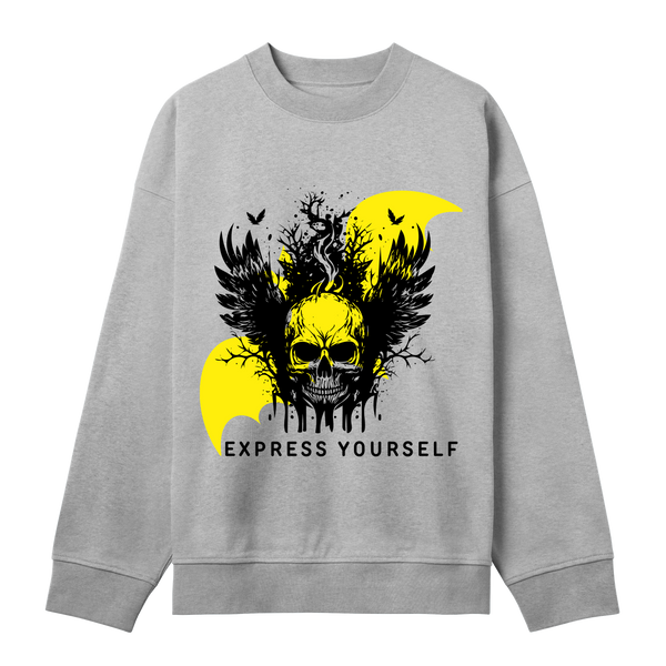 Dark Elegance - Skull in Shadows - Grey melange men - Sweatshirts