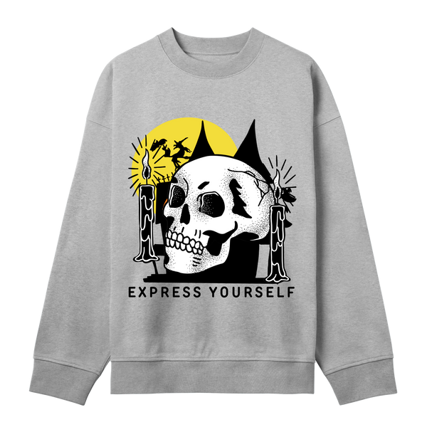 Witching Hour - Skulls & Candles Design - Grey melange men - Sweatshirts