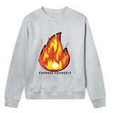 Flames of Expression - Ignite Your Style - Grey melange women - Sweatshirts