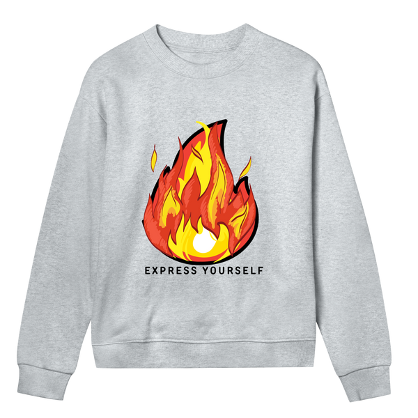 Flames of Expression - Ignite Your Style - Grey melange women - Sweatshirts