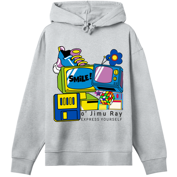 Smile! Retro Oversized Hoodie - Grey melange women - Hoodies