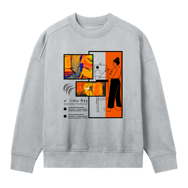 Canvas of Colors - Oversized Elegance - Grey melange women - Sweatshirts