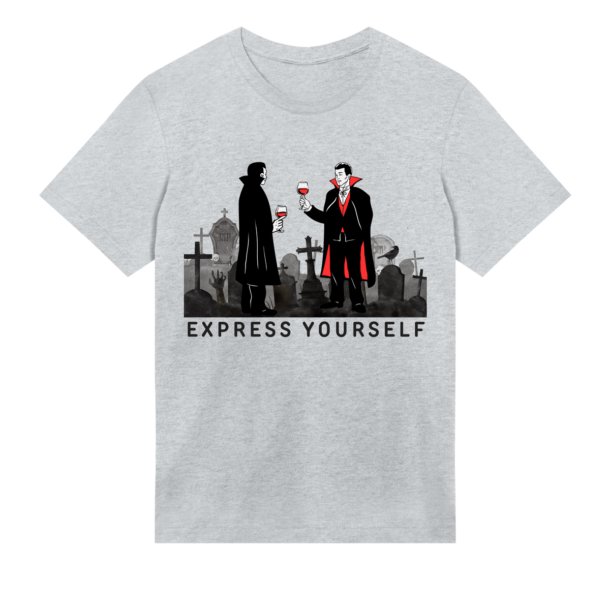 Raise a Glass with Vampires - Grey melange men - T-shirts