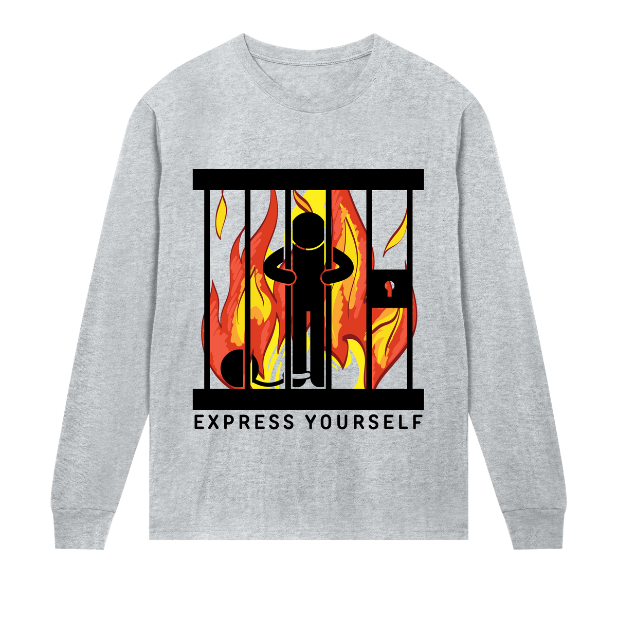 Burning Desire for Style - Grey melange men - Long Sleeve T-shirts