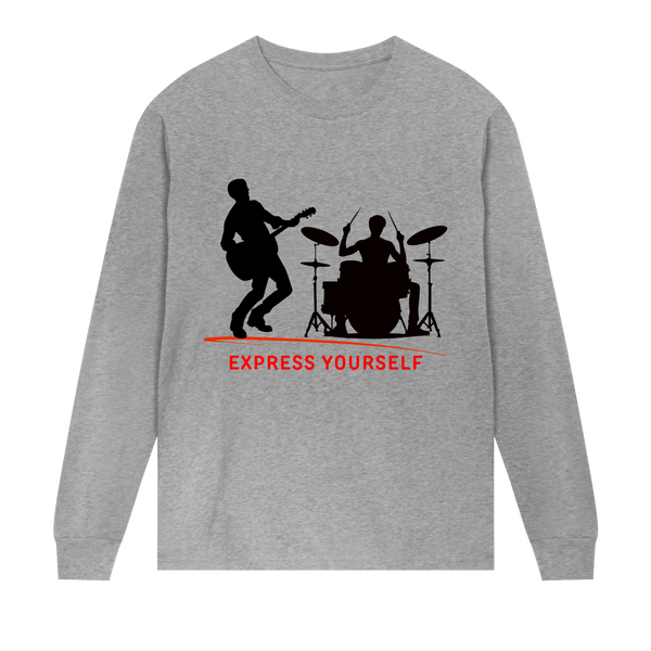 Rhythm of Style - Drummer Tee - Grey melange men - Long Sleeve T-shirts