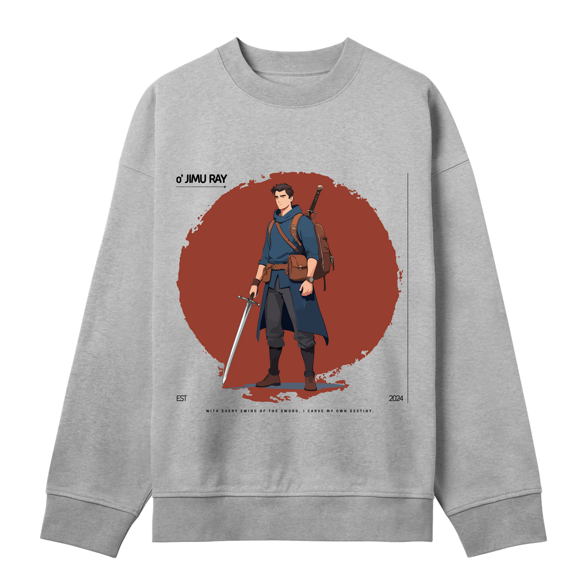 Warrior's Journey - Boxy Sweatshirt - Grey melange men - Sweatshirts