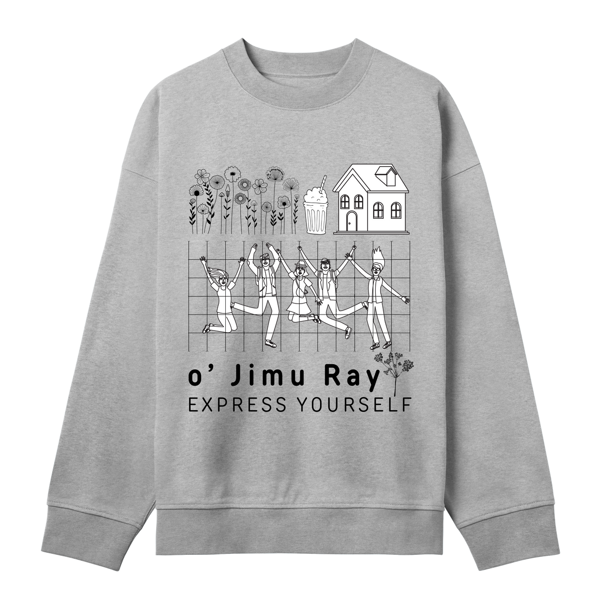 Nostalgic Fun- Boxy Sweatshirt - Grey melange men - Sweatshirts