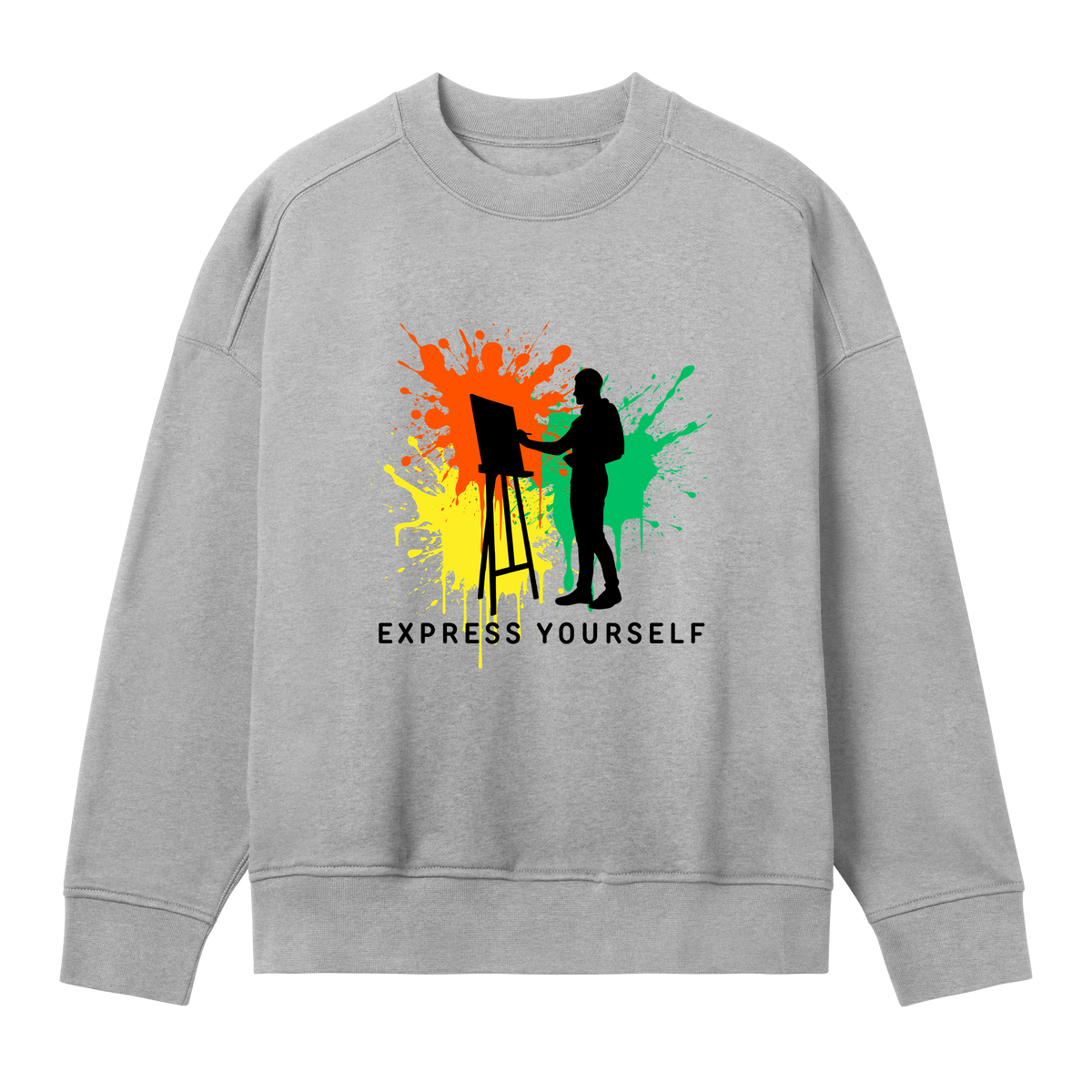 Creative Splash - Artistic Oversized Sweatshirt - Grey melange women - Sweatshirts