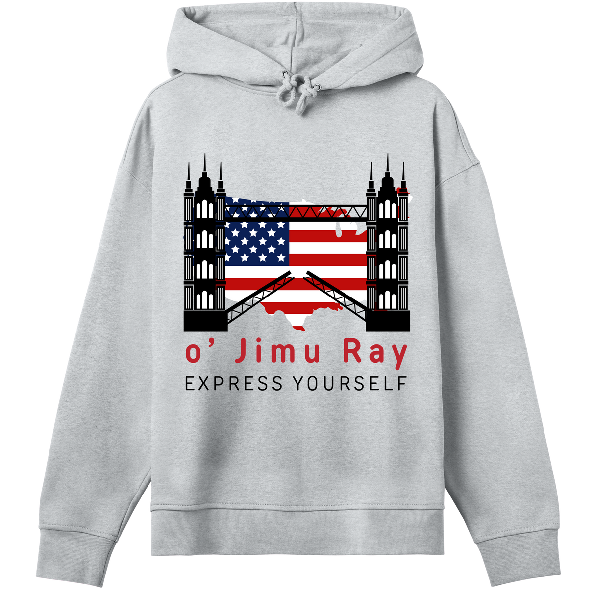 Patriotic Build - o' Jimu Ray Liberty Hoodie - Grey melange women - Hoodies