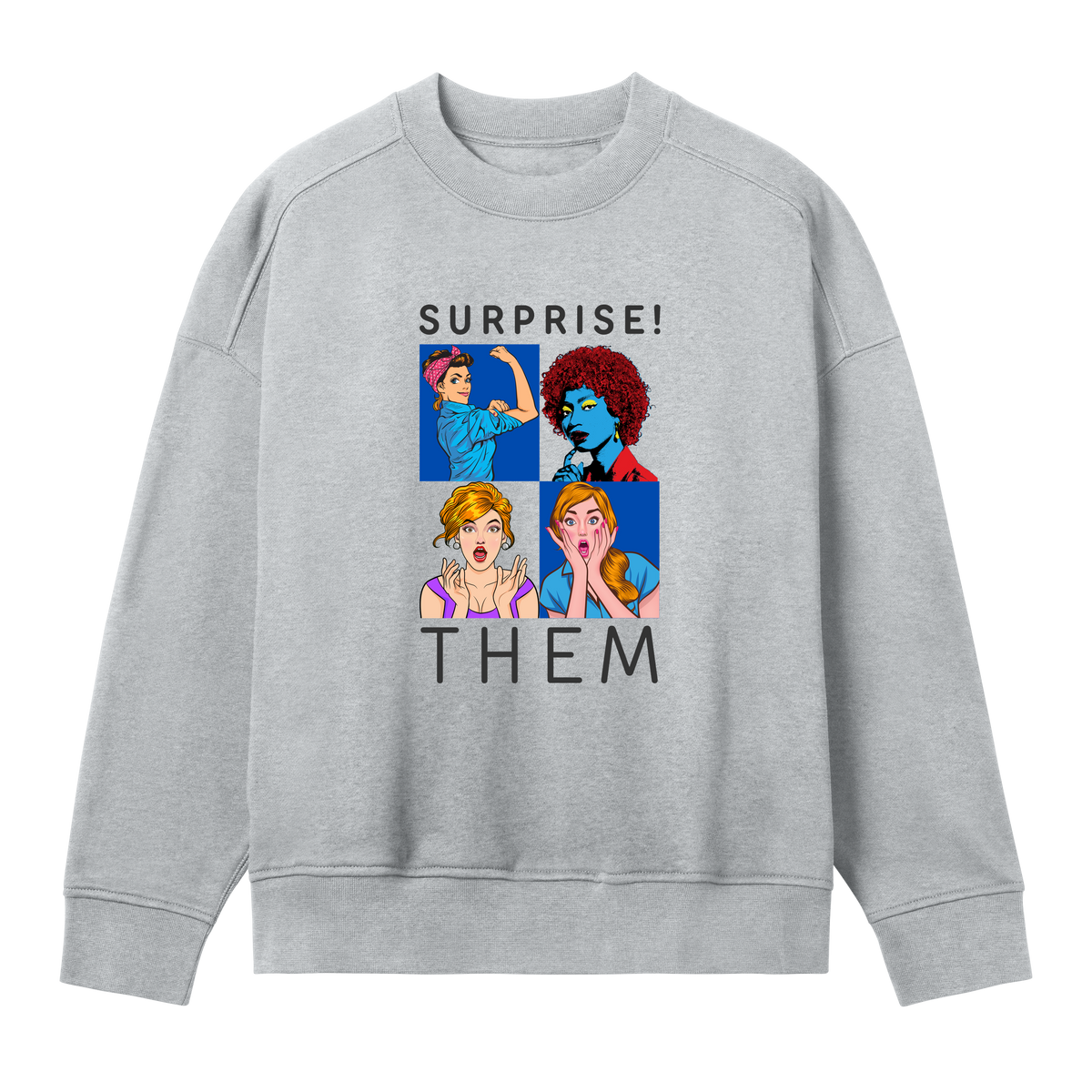 Pop Art Fusion Sweatshirt - Grey melange women - Sweatshirts