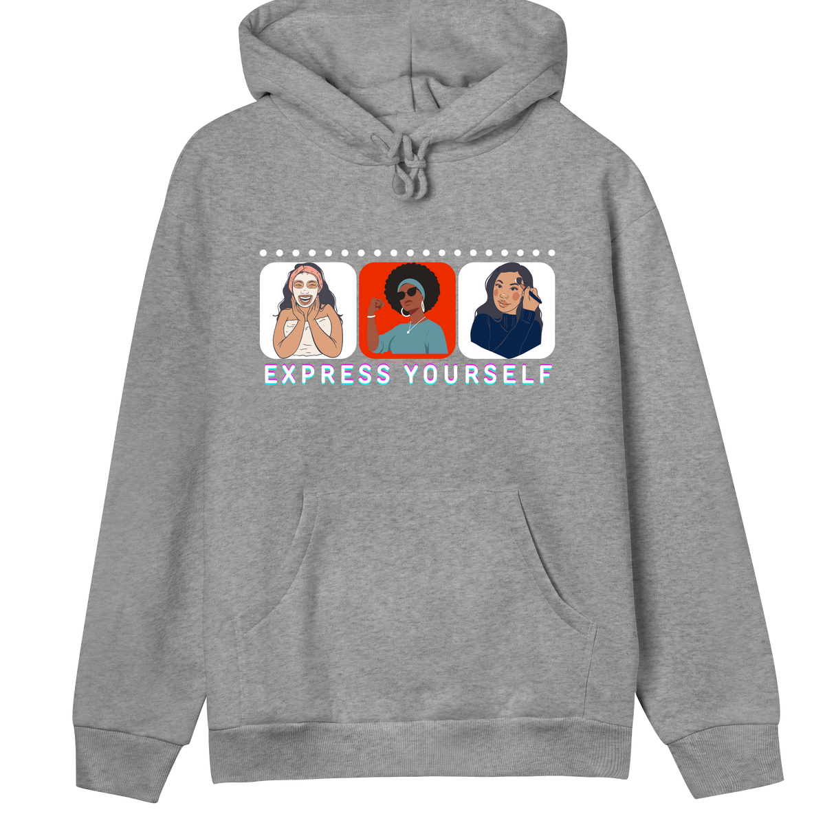 Self-Care & Strength - Express Yourself Hoodie - Grey melange women - Hoodies