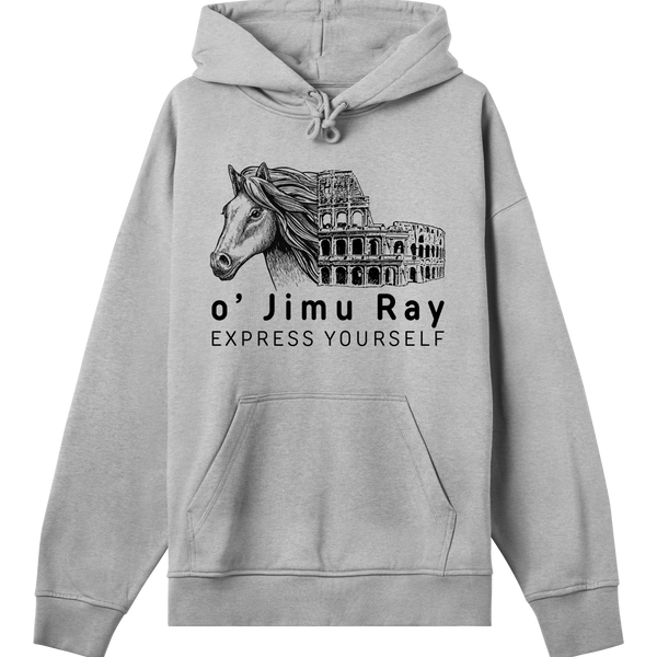 Wild and Free - Horse Illustration Hoodie - Grey melange men - Hoodies