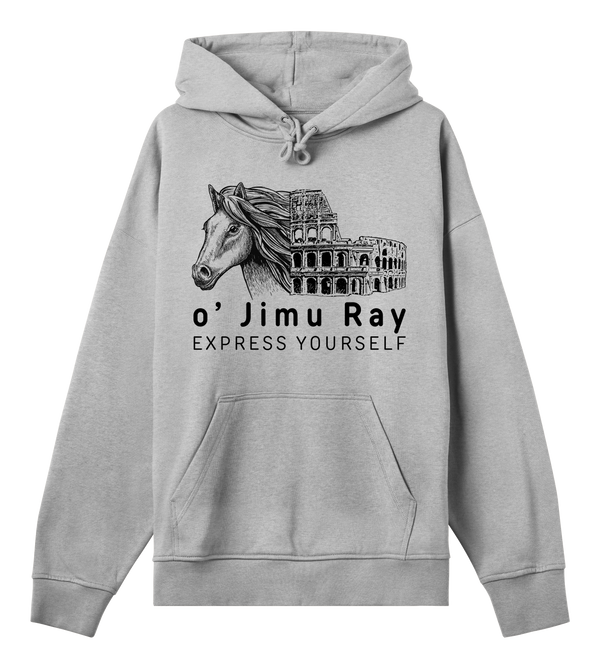 Wild and Free - Horse Illustration Hoodie - Grey melange men - Hoodies