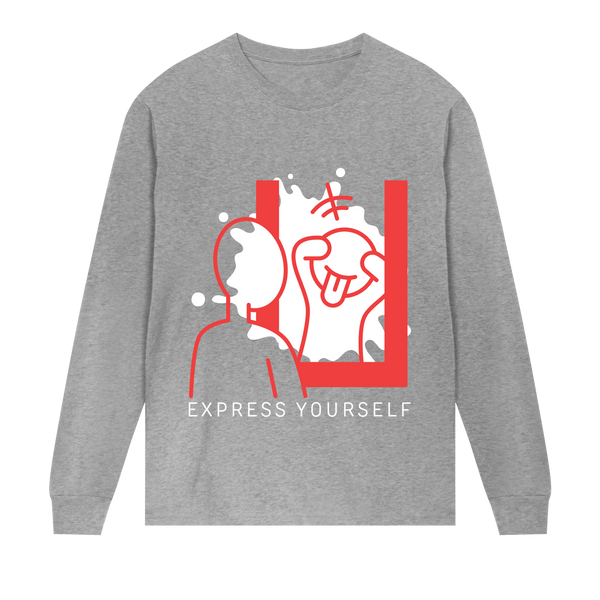 Mirror Moments - Fun and Bold Tee - Grey melange men - Long Sleeve T-shirts