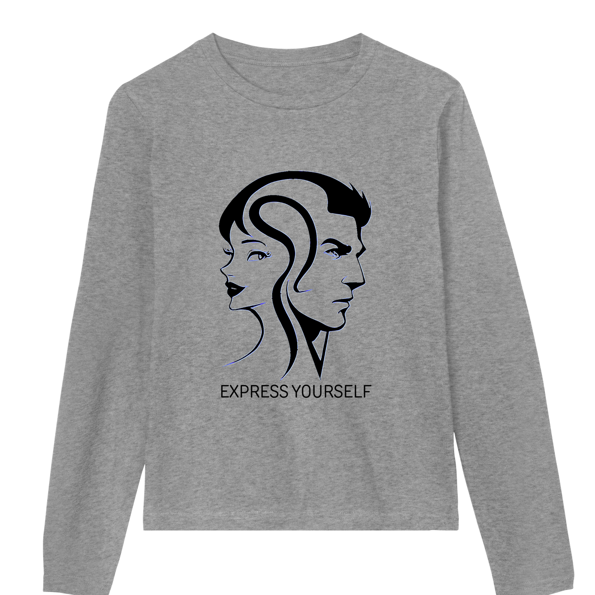 Modern Duo - Artistic Line Art - Grey melange women - Long Sleeve T-shirts