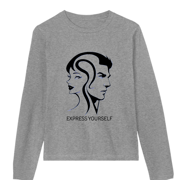 Modern Duo - Artistic Line Art - Grey melange women - Long Sleeve T-shirts