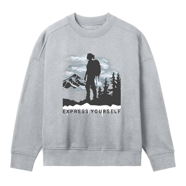 Journey in Style - Women's Oversized Sweatshirt - Grey melange women - Sweatshirts