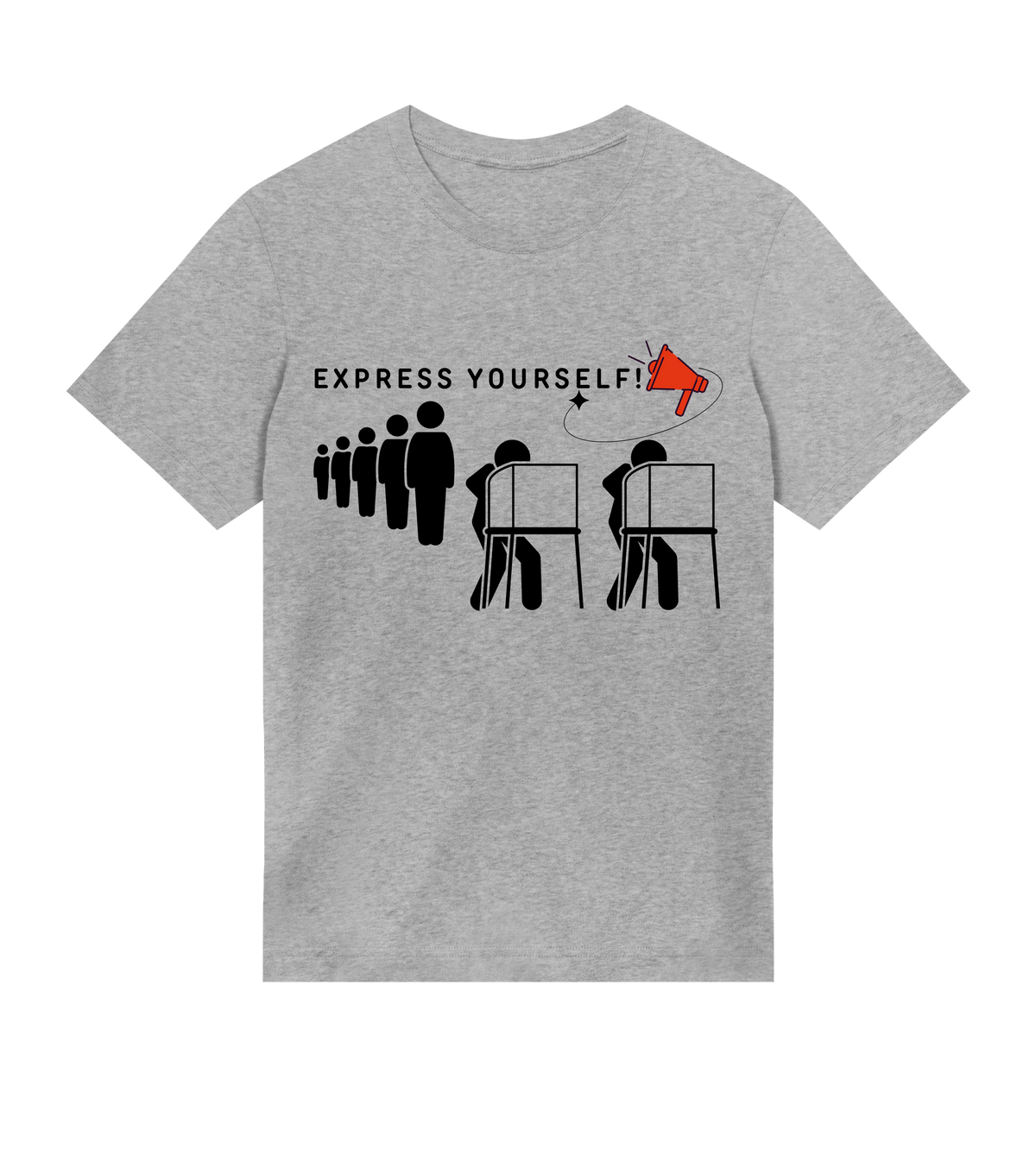 Expressive Megaphone Tee - Grey melange men - T-shirts