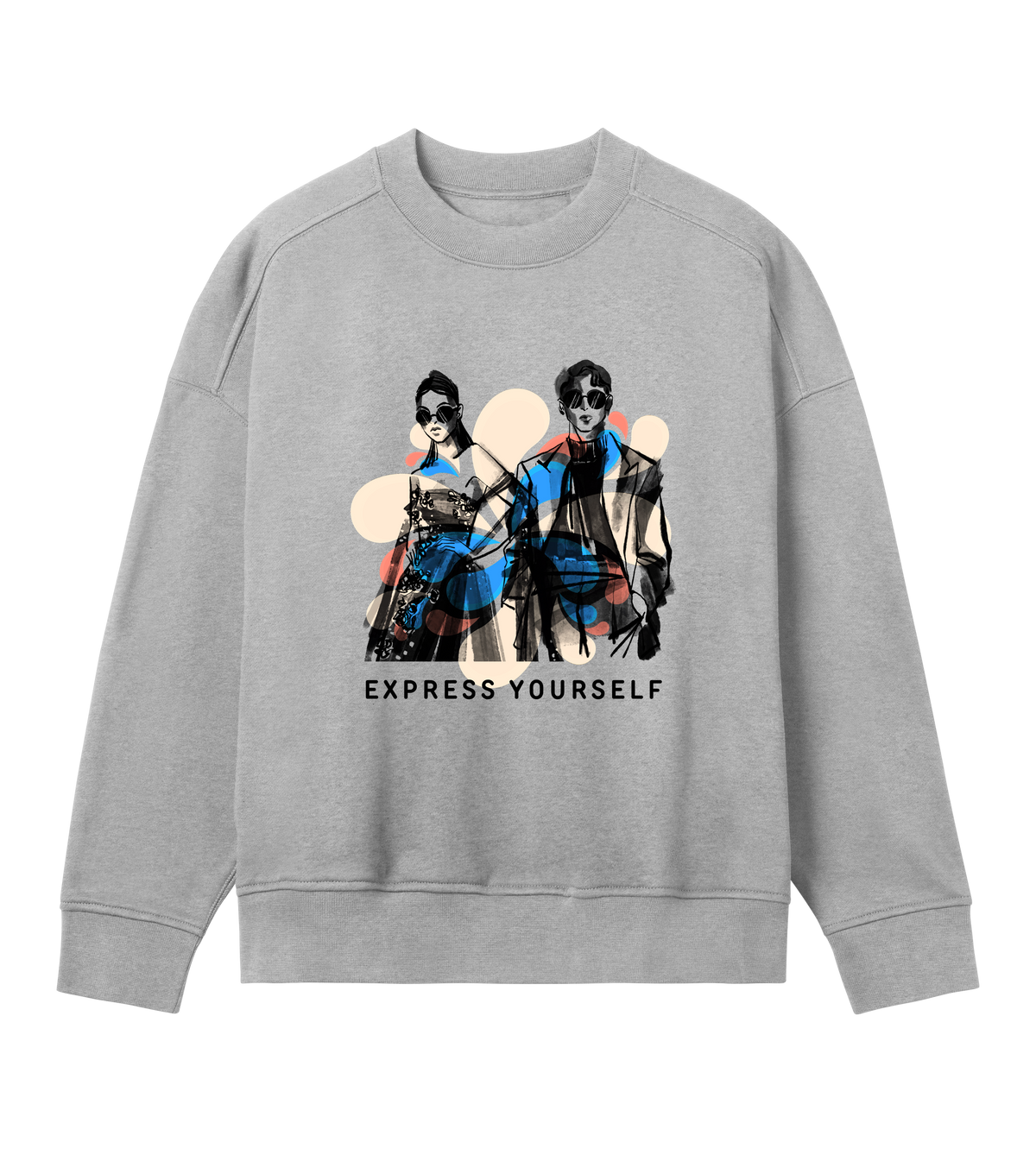 Vivid Style - Oversized Sweatshirt - Grey melange women - Sweatshirts