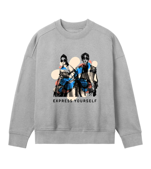 Vivid Style - Oversized Sweatshirt - Grey melange women - Sweatshirts