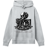 Gothic Appetite - Skeleton Pizza Lover Hoodie - Grey melange women - Hoodies