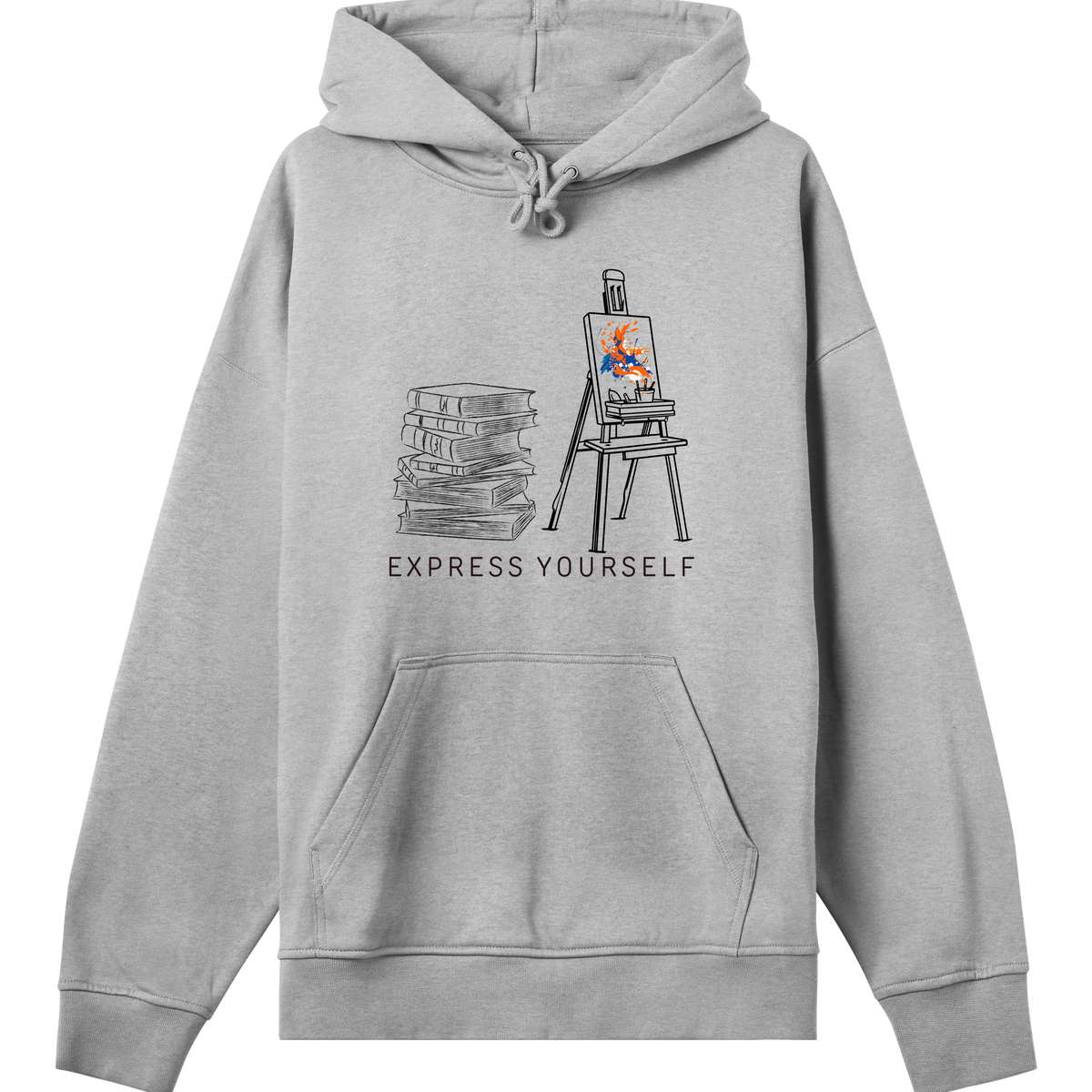 Fusion Fashion: Boxy Men's Hoodie - Grey melange men - Hoodies