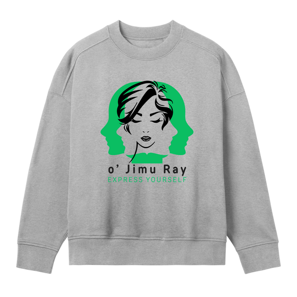 Expressive Elegance - Oversized Sweatshirt - Grey melange women - Sweatshirts