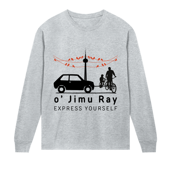 Evening Ride Silhouette Tee - Grey melange men - Long Sleeve T-shirts