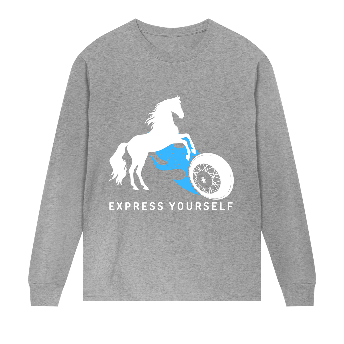 Ride the Wave - Bold Blue Blaze - Grey melange men - Long Sleeve T-shirts