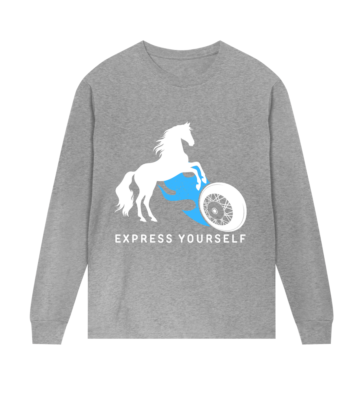 Ride the Wave - Bold Blue Blaze - Grey melange men - Long Sleeve T-shirts