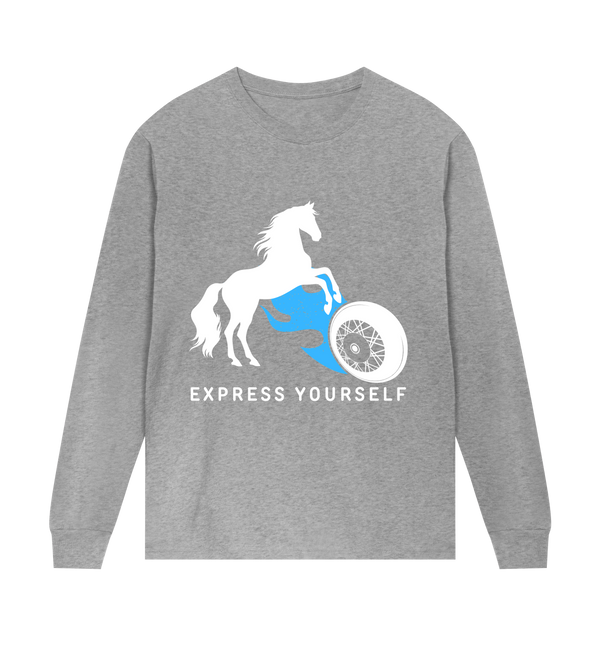 Ride the Wave - Bold Blue Blaze - Grey melange men - Long Sleeve T-shirts