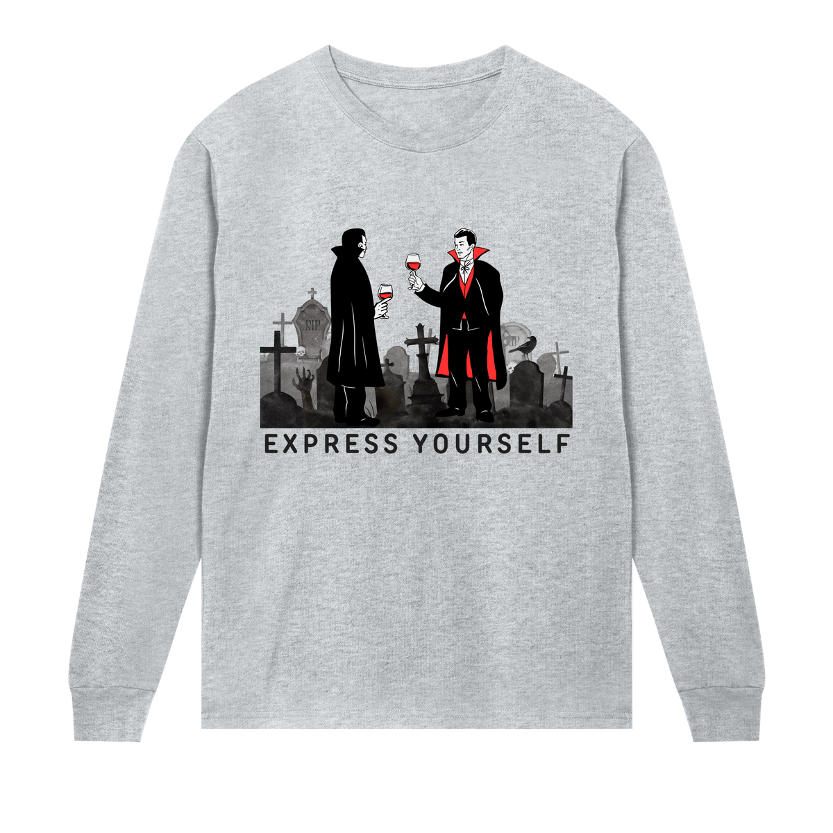 Vampire Celebration - Express Yourself - Grey melange men - Long Sleeve T-shirts