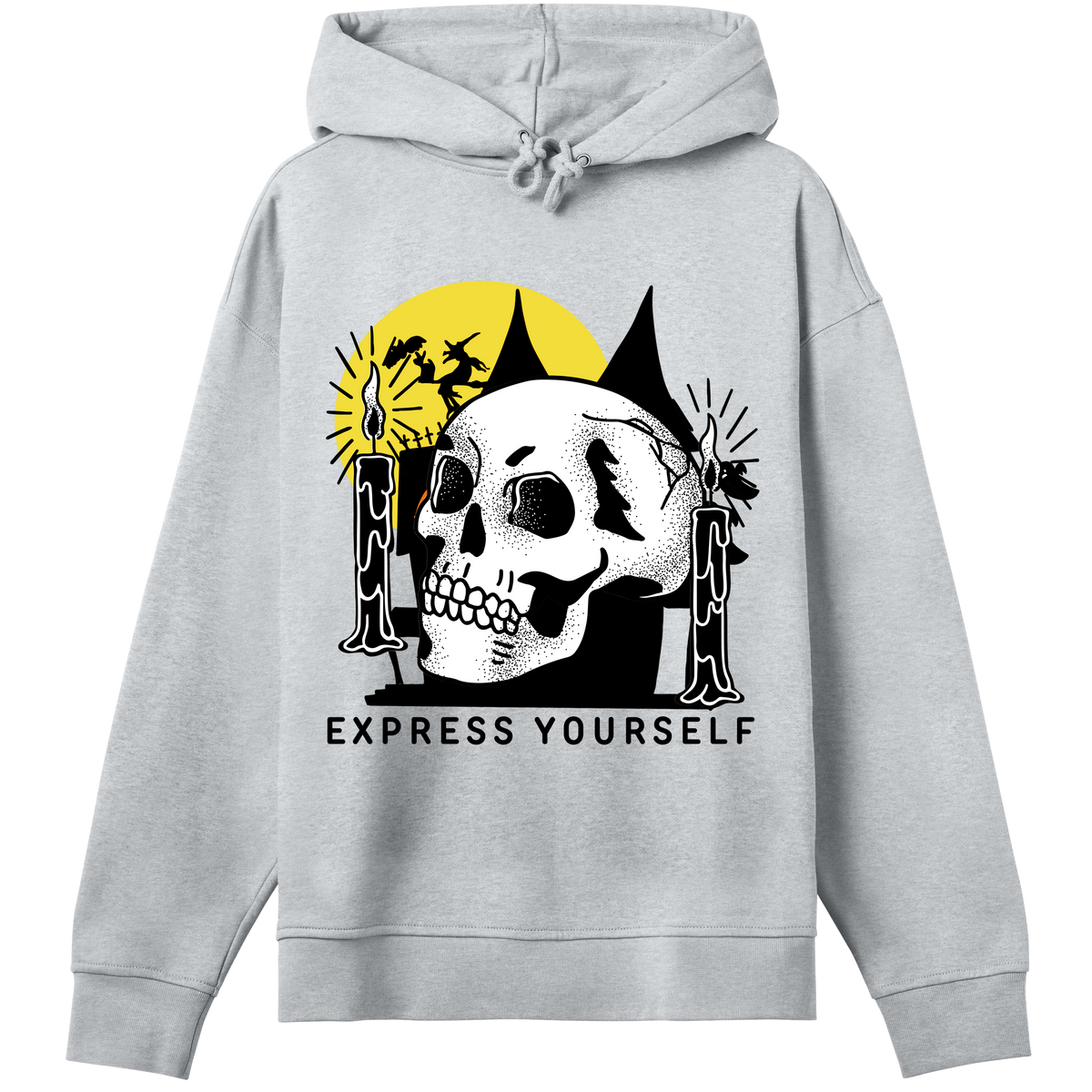 Witching Hour - Bold Skull Motif - Grey melange women - Hoodies