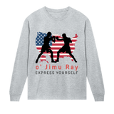 American Boxer Shirt - o' Jimu Ray 4th July Special - Grey melange men - Long Sleeve T-shirts